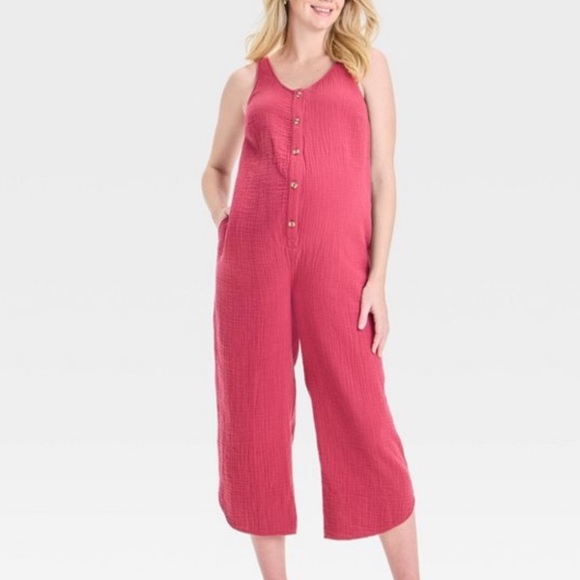 Gauze Maternity Jumpsuit Isabel Maternity Red
Cotton Pull On Pockets Crop S - Picture 3 of 9
